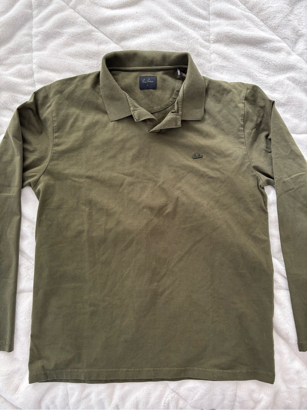 Rare Rabbit Olive Green Long-Sleeve Polo Shirt